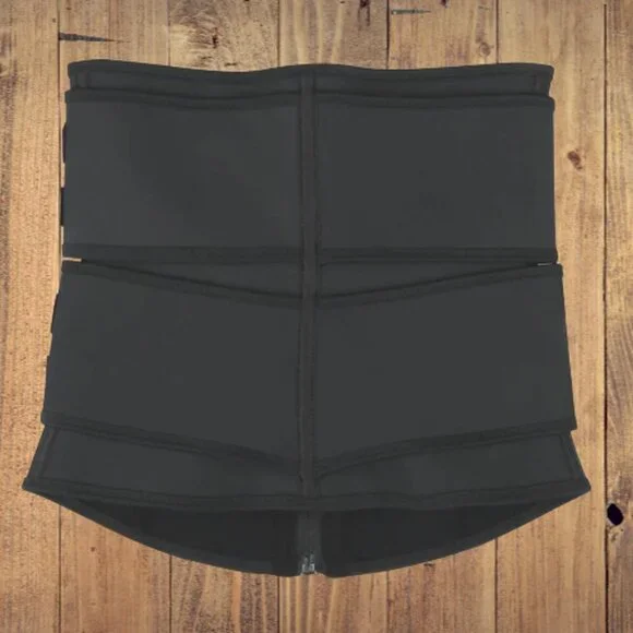 Dual Compression Belts Neoprene Waist Trainer Corset Cincher YKK Zipper Closure - Picture 5 of 10